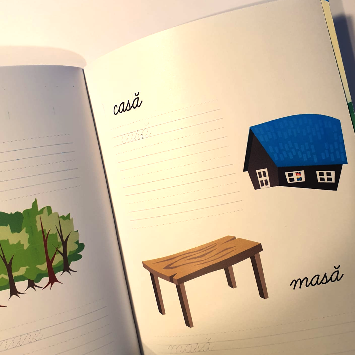În casa de pe deal - Alina Voinea - cărticică printabilă gratuită pentru învățarea cititului