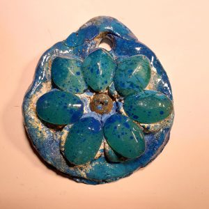 Pandantiv ceramic fantezie albastru și bleu