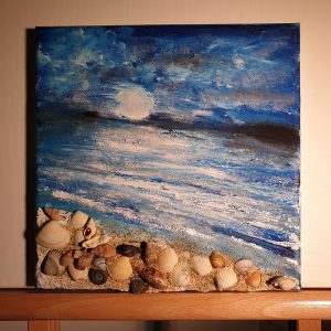 Tablou Vadu în nocturnă, 20x20 - acrilic pe pânză