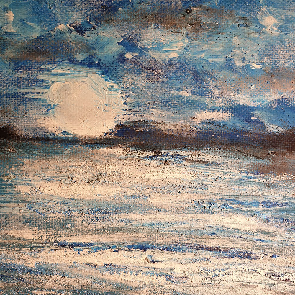 Tablou Vadu în nocturnă, 20x20 - acrilic pe pânză - imagine 4