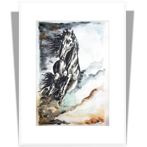 Art print A5 cu passepartout A4 Cal galopând