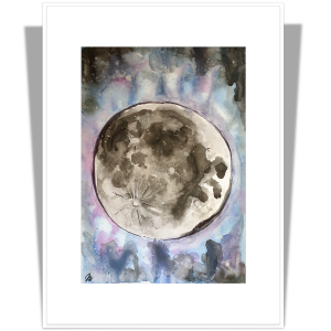 Art print A5 cu passepartout A4 Luna plină