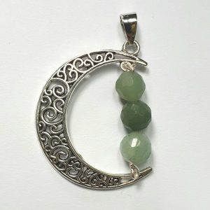 Pandantiv semilună cu piatră verde