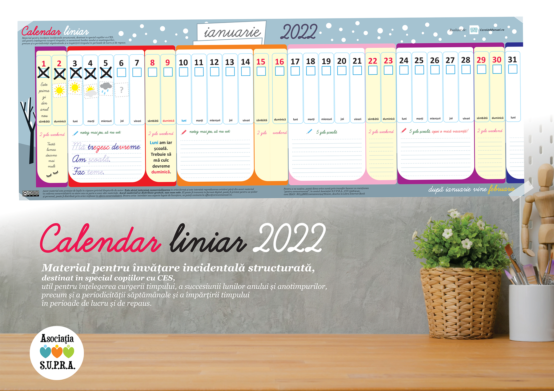 Calendar printabil pentru copii 2022