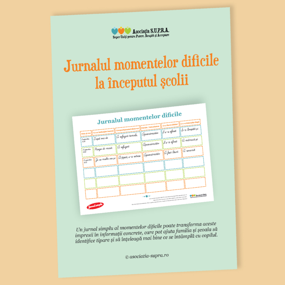 Jurnalul momentelor dificile la începutul școlii - PDF printabil